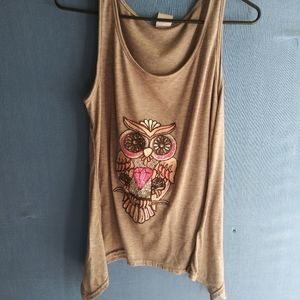 Lida Collection Women's Size S/M Owl Tank Top